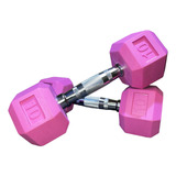 Par De Mancuernas Hexagonales Fitness Para Ejercicio 10 Lb