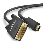 Cabo Usb-c Para Dvi 24+1 1m Thunderbolt 3 Para Dvi 1 Metro Cor Preto