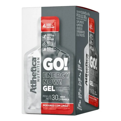Go! Energy Now Gel - 10 Sachês De 30g Morango Com Limão | MercadoLivre