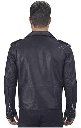 Cazadora Biker Slim De Piel Para Hombre