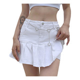 Minissaia Jeans Com Shorts Largos, Elá [u]