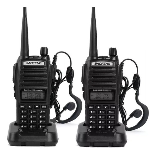 Kit X 2 Handy Baofeng Uv82 5w Bibanda Radio Vhf Uhf Premium