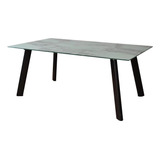 Mesa Ratona Ferra Patas Negras Tapa Mármol 110x60cm