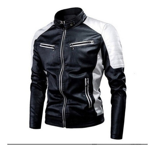 Chaqueta De Cuero Masculina Para Motocicleta Corta-ve [u]