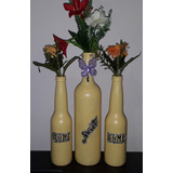 Botellas De Vidrio Decoradas Para Florero, Varios Motivos