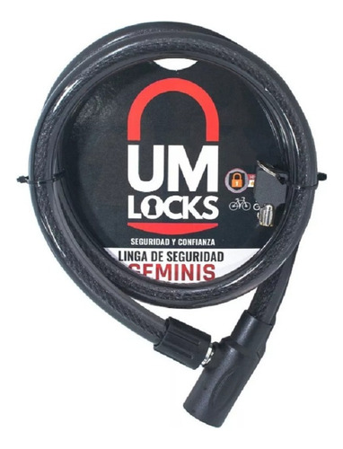 Linga Cadena Seguridad Bici Moto Um Locks Geminis 18mm X 1mt Color Negro