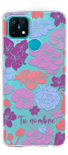 Funda Para Oppo Para Mujer Flores Colores Con Tu Nombre