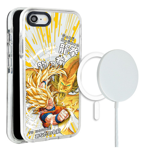 Funda Para iPhone Magsafe Dbz Goku Ssj3 Puño Dragon Nombres
