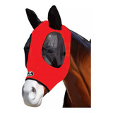 Máscara De Proteção Contra Moscas Para Cavalos - Vermelha