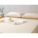 Kit 3 Piezas Sábana Funda Cochon + 2 Almohadas King Beige