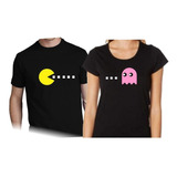 Remera Duo Pacman Retro Vintage Gamer Aniversario Dobles