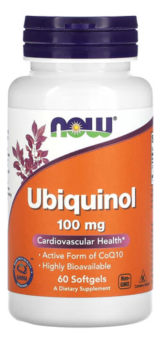 Ubiquinol Now Foods 100mg 60 Caps Softgels Suplemento