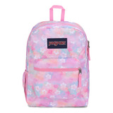 Mochila Jansport Cross Town Neon Daisy Con Flores Rosas