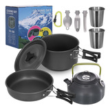 Set De Cocina Para Camping Ligero Portátil Olla Tetera Tazas