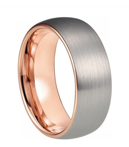 Anel Masculino Homem Tungstênio Fosco Jóia Rose 8 Mm