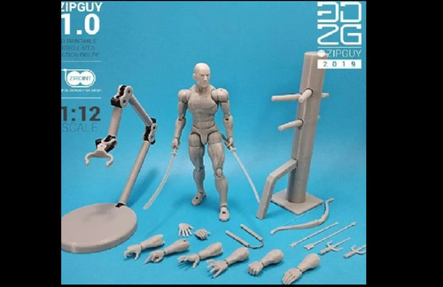 Zipguy Set Figura Articulada Archivo Stl Impresion 3d 