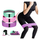 Kit 3 Bandas De Tela+guia De Ejercicio +bolsa*3 Resistencias