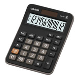 Calculadora De Sobremesa Casio Mx 12b Bk W Dc Negra