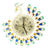 37.5cm Grande Moderno Luminoso Reloj De Pared De Pavo Real