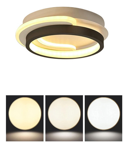 Lámpara Techo Tricolor Led Curva Moderna Para Comedor Y Baño