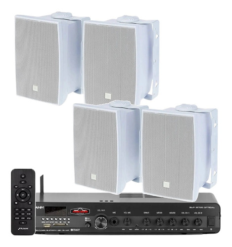 Kit Som Ambiente Jbl Receiver Bluetooth + 04 Caixas 621 60w