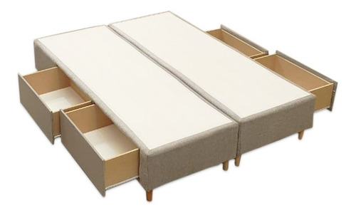 Base Sommier Box Somier Cama 2 Plazas 4 Cajones Entrega S/c*