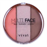 Paleta Multi Face Blush Iluminador Contorno Vivai 1072.1.1 