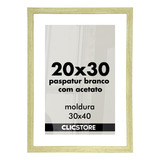 Moldura Paspatur Branco Quadro 20x30 Acetato Retrato Foto Cor Carvalho