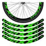 12 Adesivos Roda Bike Freio A Disco Aro 26 29 Preto E Verde