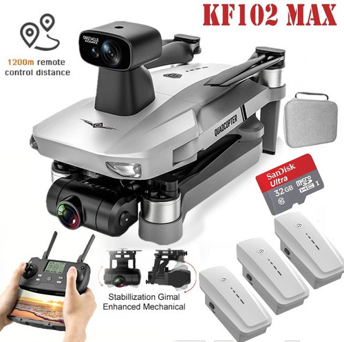 Drone Kf102 Max + 3 Baterias + Cartão 32g + Case Transporte