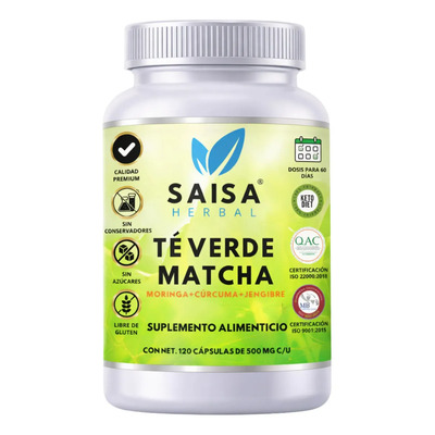Té Verde Matcha Moringa Cúrcuma Jengibre 120 cápsulas Saisa Herbal | MercadoLibre