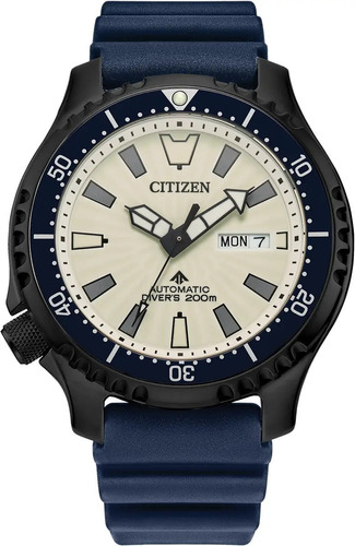 Reloj Citizen Automatico Promaster Dive Ny0137-09a Fugu Azul