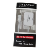 Adaptador Usb Hub Tipo C Lector Usb Tarjeta Micro Sd