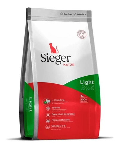 Alimento Para Gatos Sieger Katze Light  75kg Control Peso