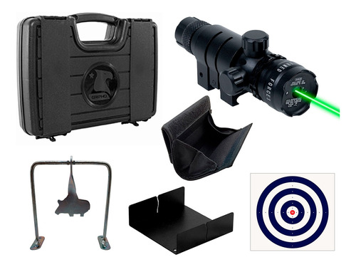 Mira Laser Pistola C11 M9 + Maleta + Kit Alvo + Porta Esfera