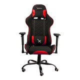 Silla Escritorio Xzeal Xz25 Gamer Ergonómica Negra Roja Tela