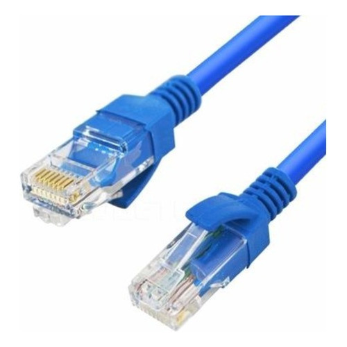 Cabo De Rede 10 Metros Lan Internet Crimpado Rj45 Cat6 Azul