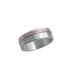 Anillo Compromiso Plata Y Oro Rojo Cod 106 Joyeria Esponda