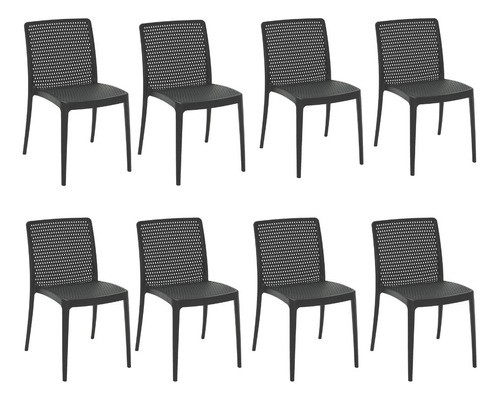 Conjunto 8 Cadeiras Isabelle Preta Tramontina 92150/009