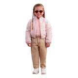 Petit Cherie Jaqueta Puffer Infantil Rosa Floral 01 Ao 08