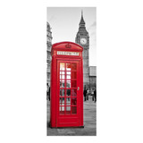 Adesivo Para Porta Cabine Telefônica Londres Big Ben Mod.366