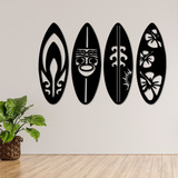 Cuadro Madera Moderno Calado Decorativo Mdf Tablas De Surf Color Negro