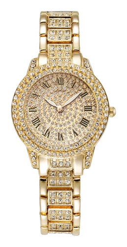 Reloj Mujer Pulsera Lujo Con Brillantes De Moda Tendencia Gf