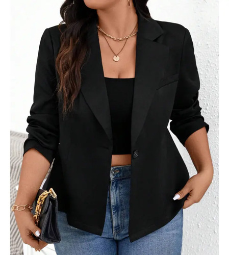 Chaqueta De Traje Casual Slim Fino Fit Mujer Talla Grande