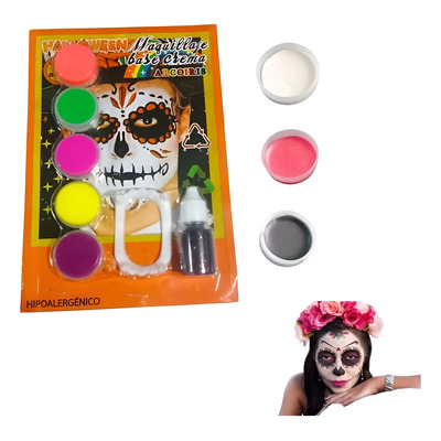 Maquillaje Profesional En Crema Para Teatro Y Halloween, 3 Colores (negro, Blanco, Rojo) En Lata De 15 Ml, Ideal Para Carnaval Y Fiestas Temáticas