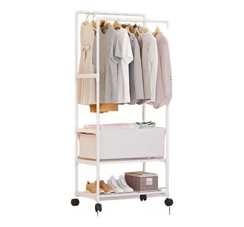 Rack Organizador Con Ruedas De Zapatos Y Ropa 