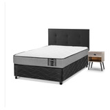 Cama Americana Star Flex 1 Plaza + Respaldo Royal Y Velador