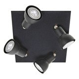 Plafon 4 Luces Negro Con Movimiento Moderno Apto Led