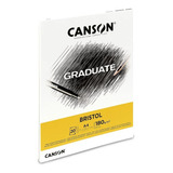 Bloco De Papel Bristol Graduate Branco A4 180g 20 Folhas