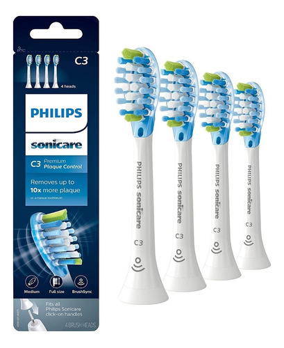 Philips Sonicare Brush Heads Plaque C3 4pk Hx9044/65 White